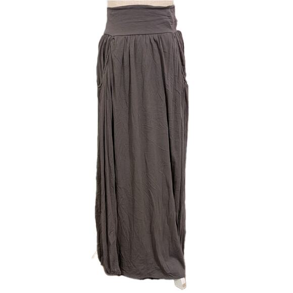 GARNET HILL Favorite Maxi Knit Skirt Nut Brown Lagenlook Women's S - Picture 1 of 8